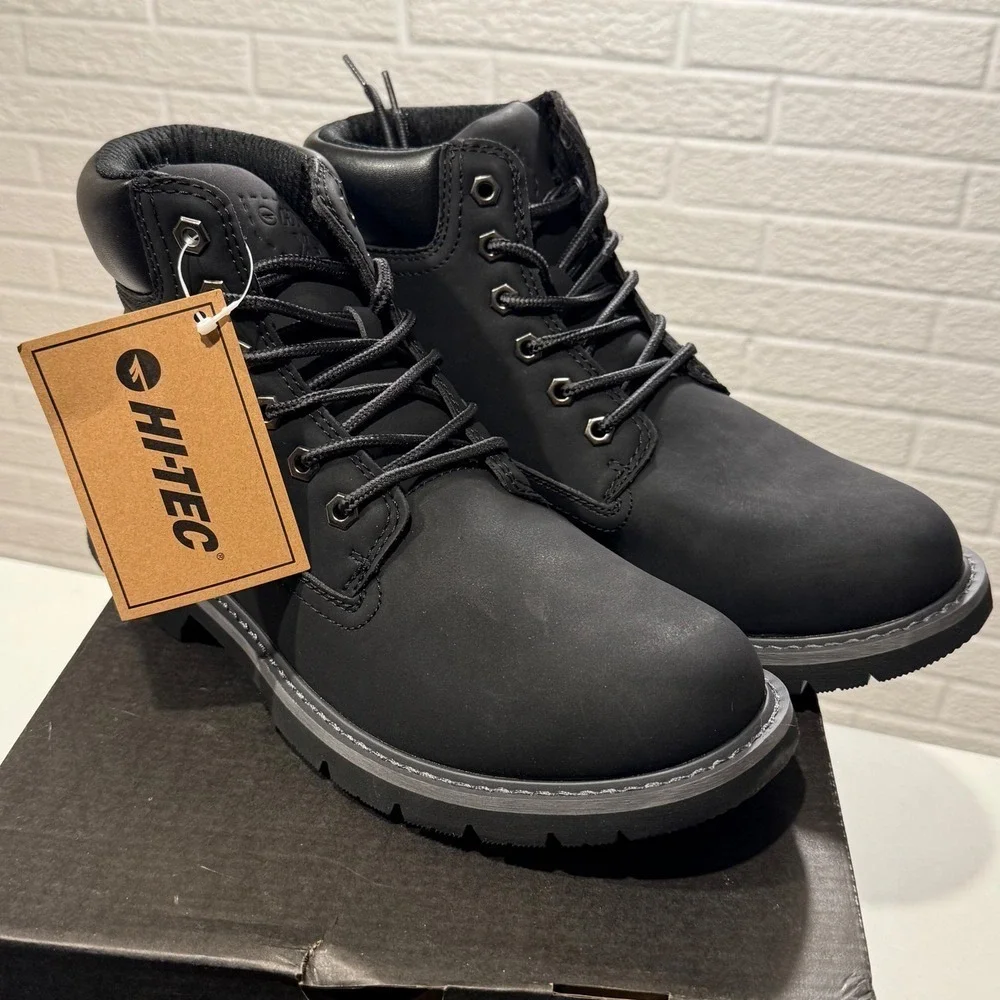 Hi-Tec‎ Reznor 6IN Soft Toe Boots Mens Sz 9 Black Durable Grip Work new with box